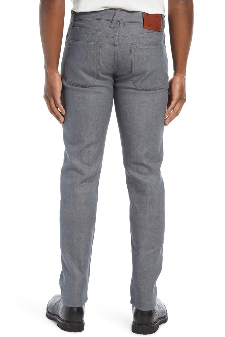 Pen Slim 10.5-Ounce Stretch Selvedge Denim Jeans, Alternate, color, GRAY RAW