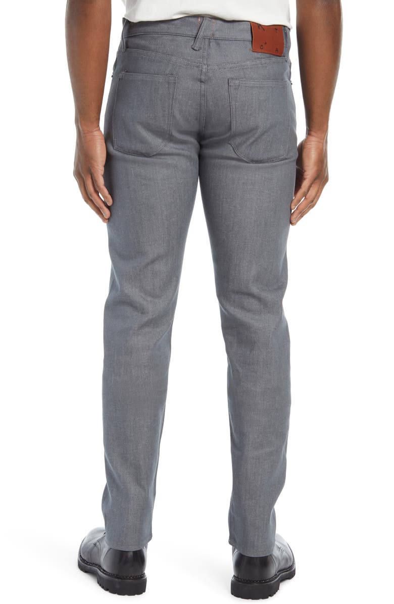 HIROSHI KATO Pen Slim 10.5-Ounce Stretch Selvedge Denim Jeans, Alternate, color, Gray Raw