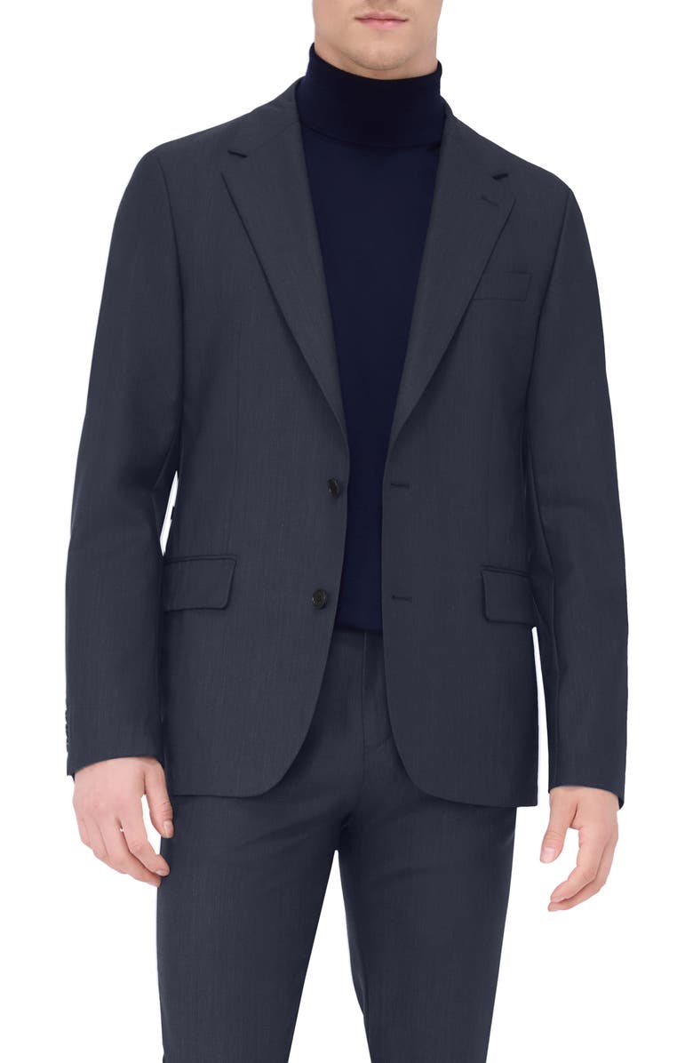 Bugatchi Solid Stretch Wool Travel Blazer, Main, color, Cobalt