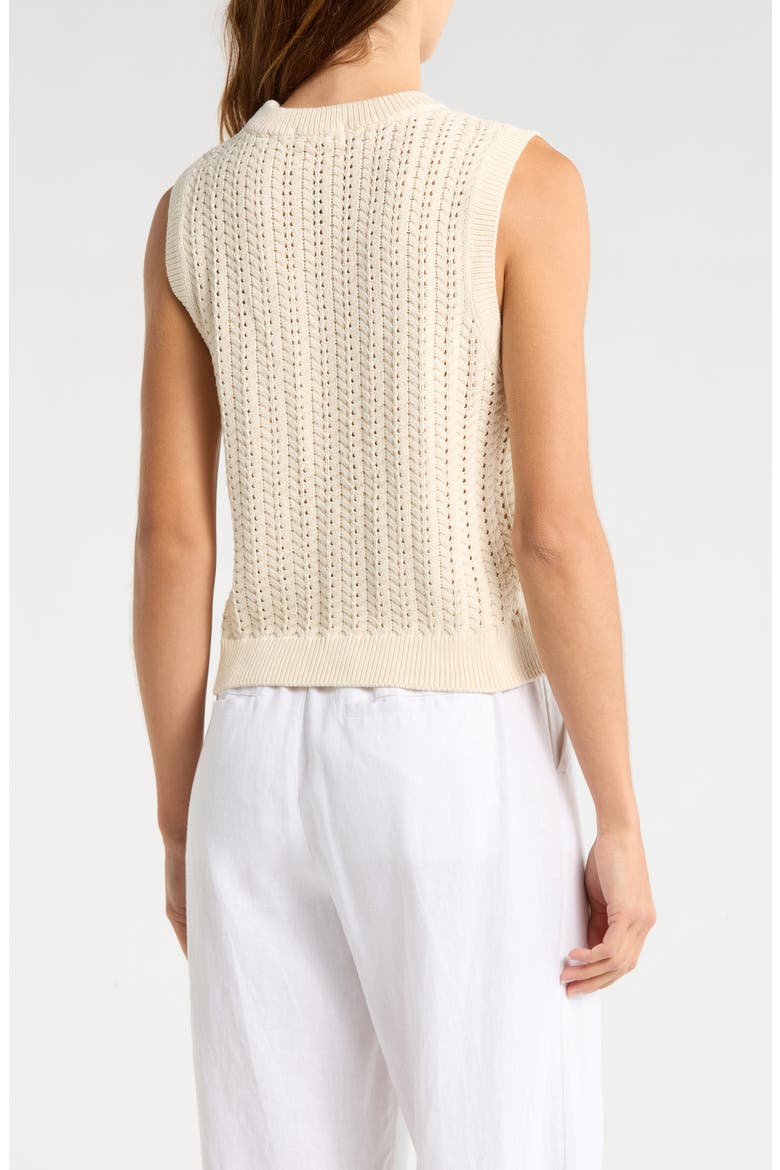 Mina Cotton Pointelle Sweater Tank, Alternate, color, CREAM
