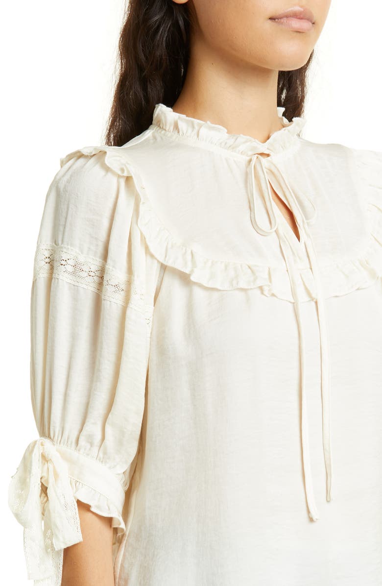 STELLAH Ruffle Trim Blouse, Alternate, color, 
