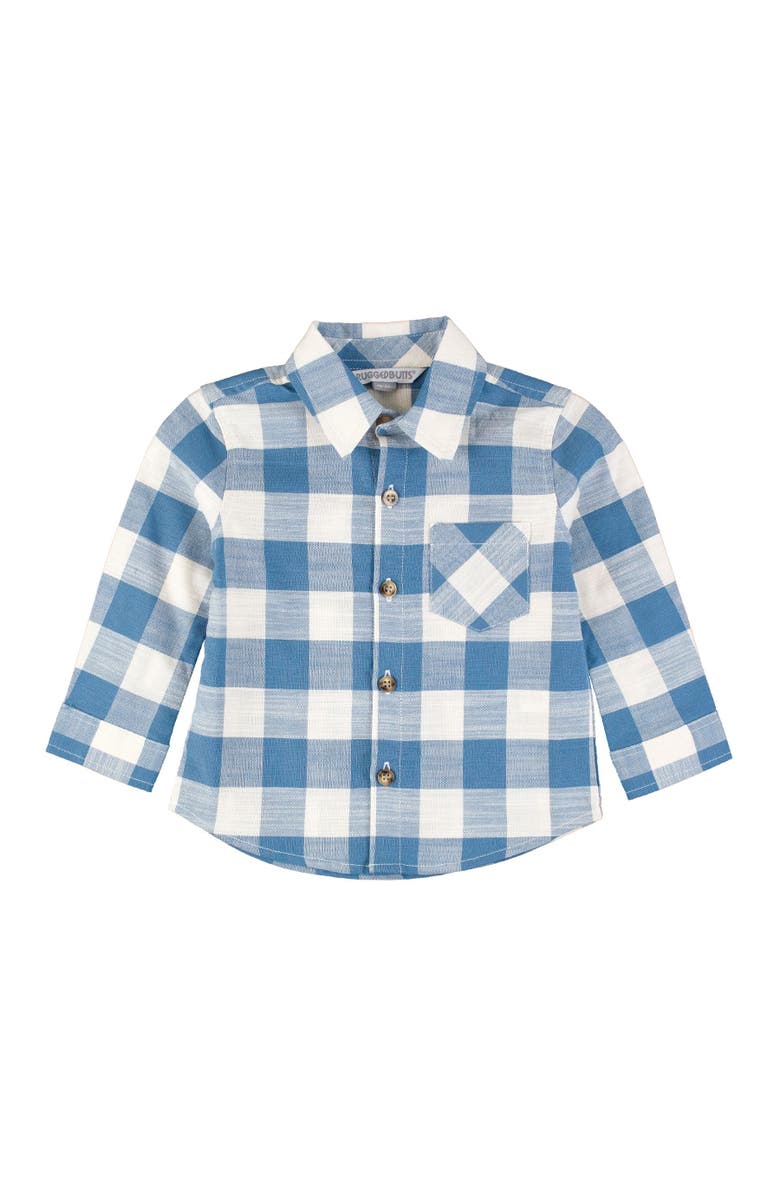 RuggedButts Baby Boys Long Sleeve Button Down Shirt, Main, color, 