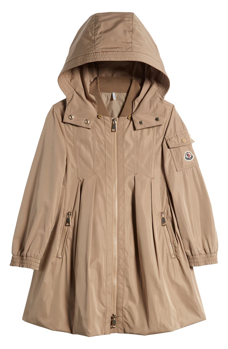 Moncler Kids' Arild Pleated Jacket with Removable Hood, Main, color, Cornstalk