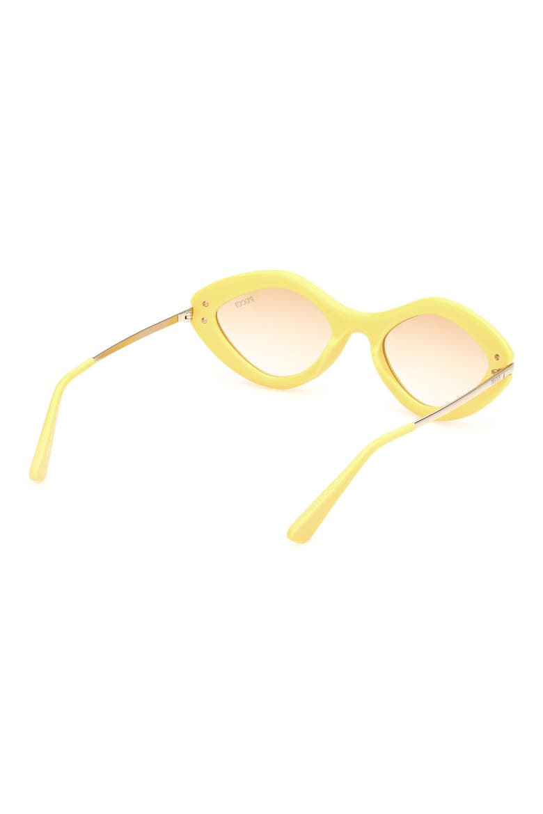 Geometric 54mm Sunglasses, Alternate, color, SHINY YELLOW / GRADIENT BROWN