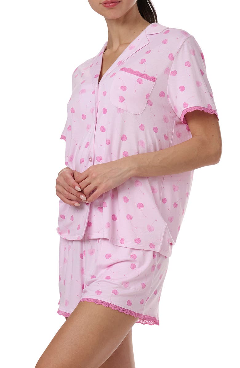 Splendid Notch Collar Short Pajamas, Alternate, color, Cherry Heart Toss