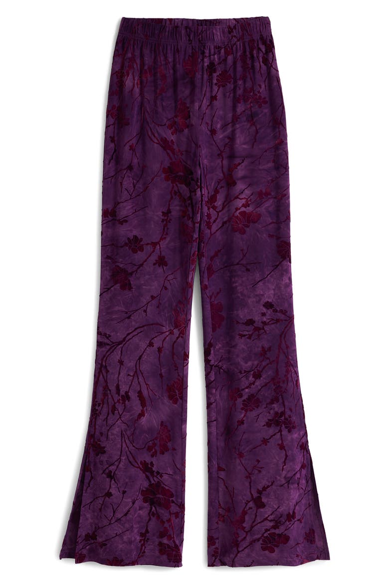 Floral Burnout Flare Pants, Alternate, color, MEDIUM PURPLE