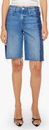 MOTHER The Maven Frayed Denim Bermuda Shorts