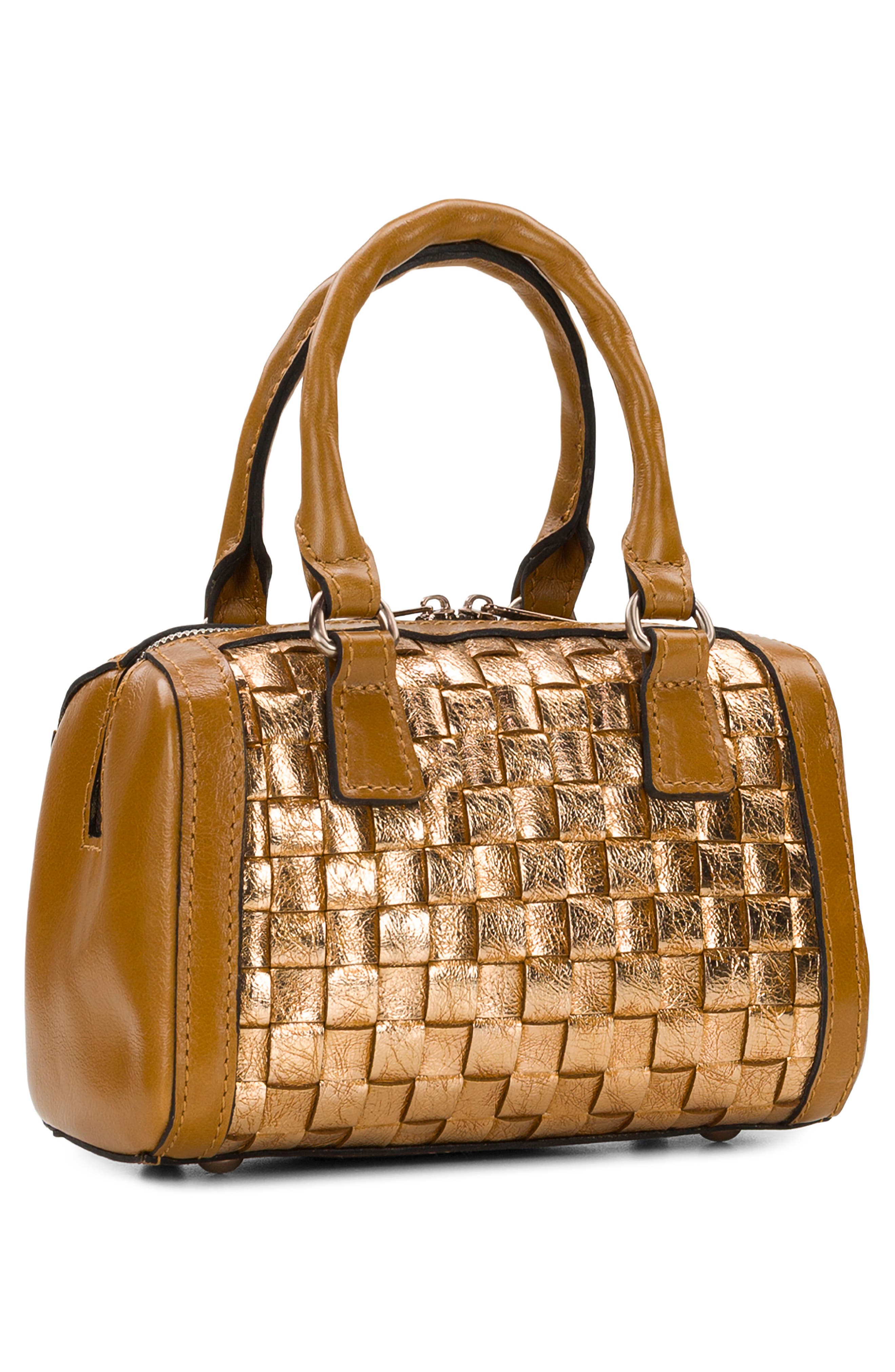 Rodez Woven Leather Handheld Bag, Alternate, color, LIGHT TAN