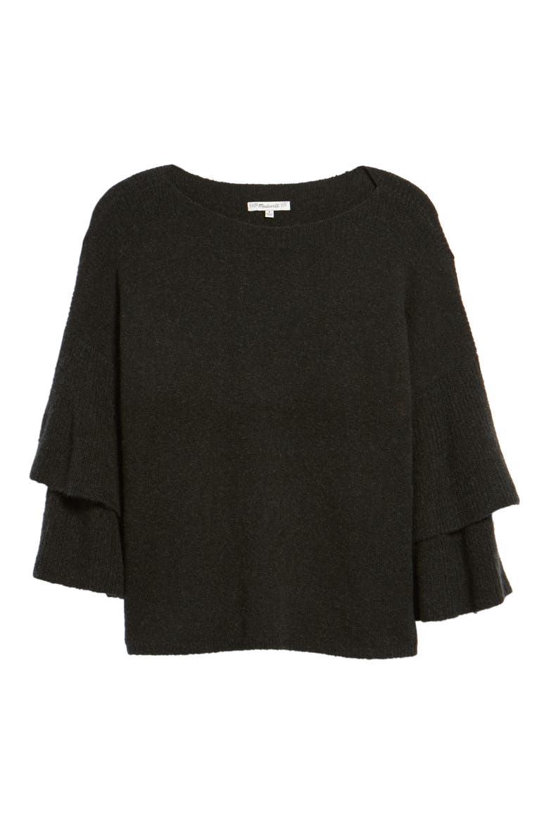 Tier Sleeve Sweater, Alternate, color, HTHR METAL