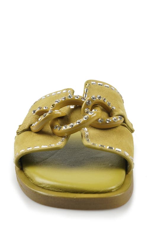 Zigi Nerano Slide Sandal In Yellow Olive