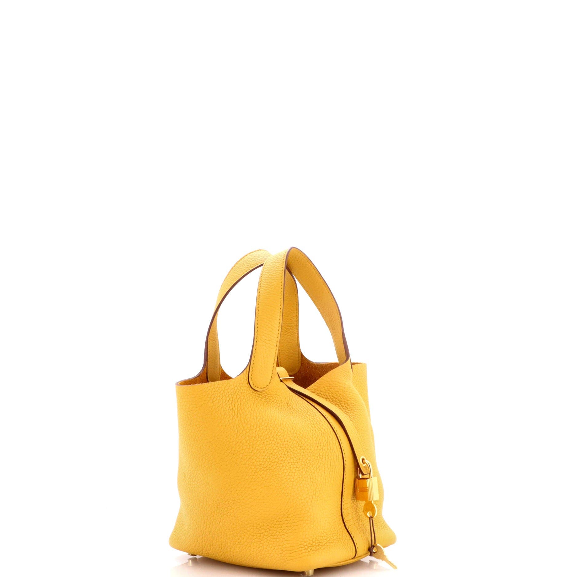 Pre-Owned Hermes Picotin Lock Bag Clemence PM, Alternate, color, Jaune Ambre