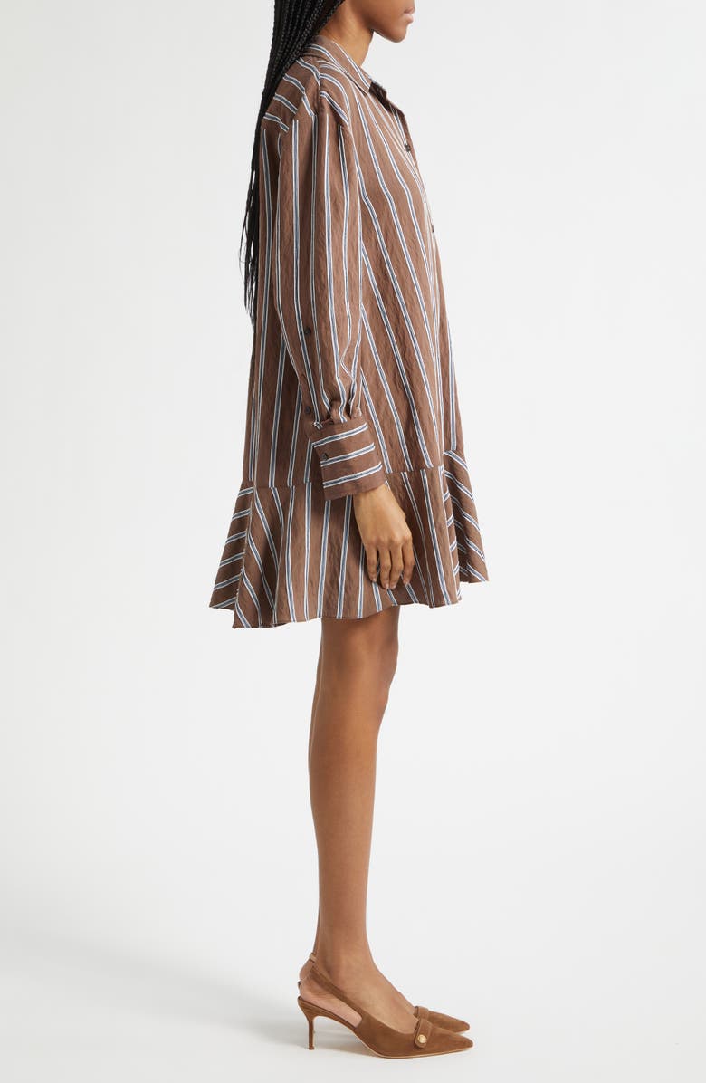 Veronica Beard Azriel Long Sleeve Shirtdress, Alternate, color, Dark Mocha