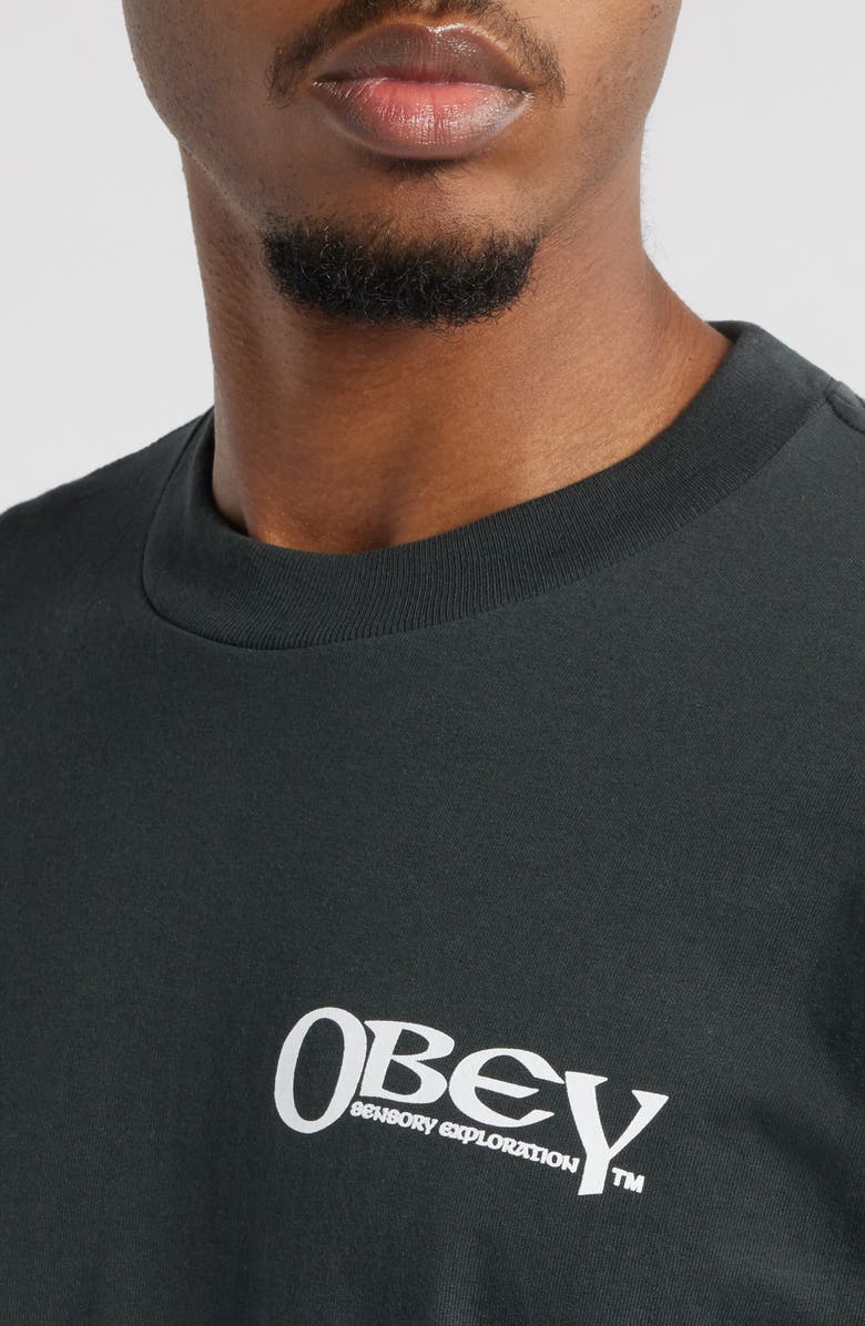 Obey Sensory Exploration Cotton Graphic T-Shirt, Alternate, color, Vintage Black
