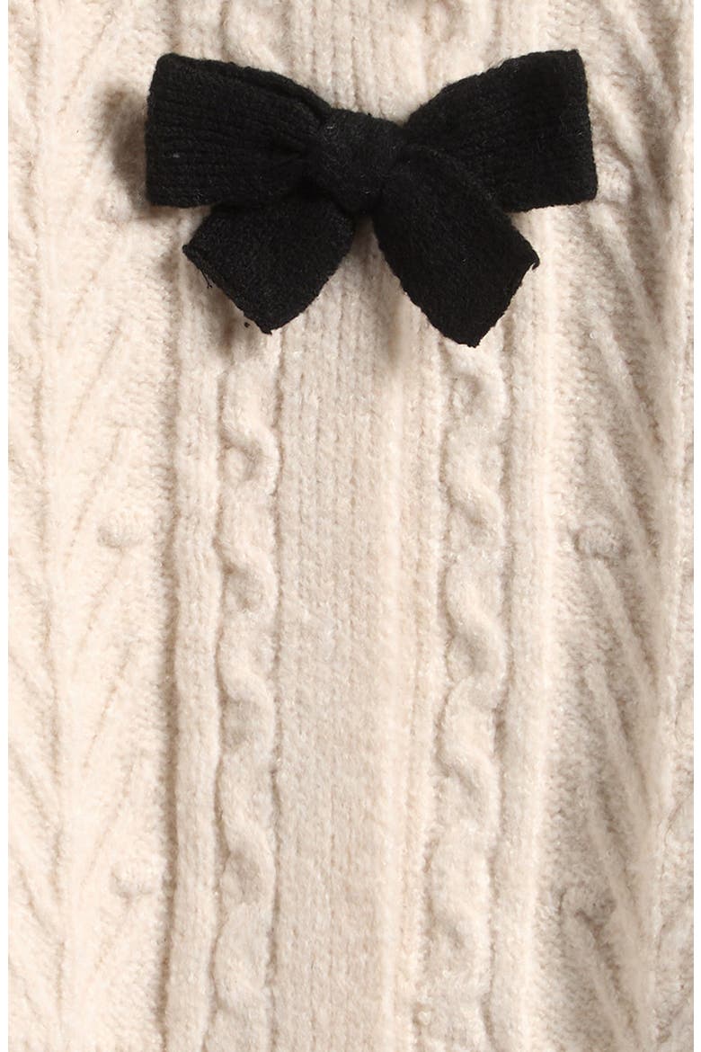 Kids' Bow Cardigan, Alternate, color, IVORY/ BLACK