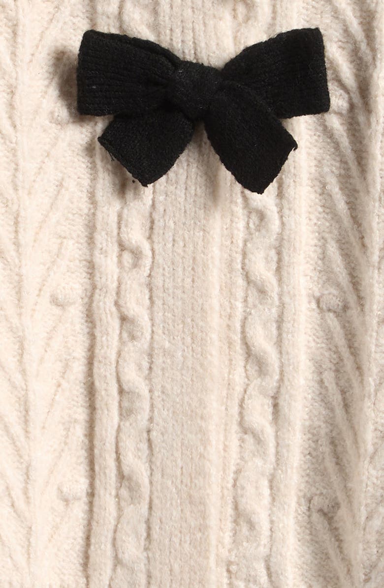 Freshman Kids' Bow Cardigan, Alternate, color, Ivory/ Black