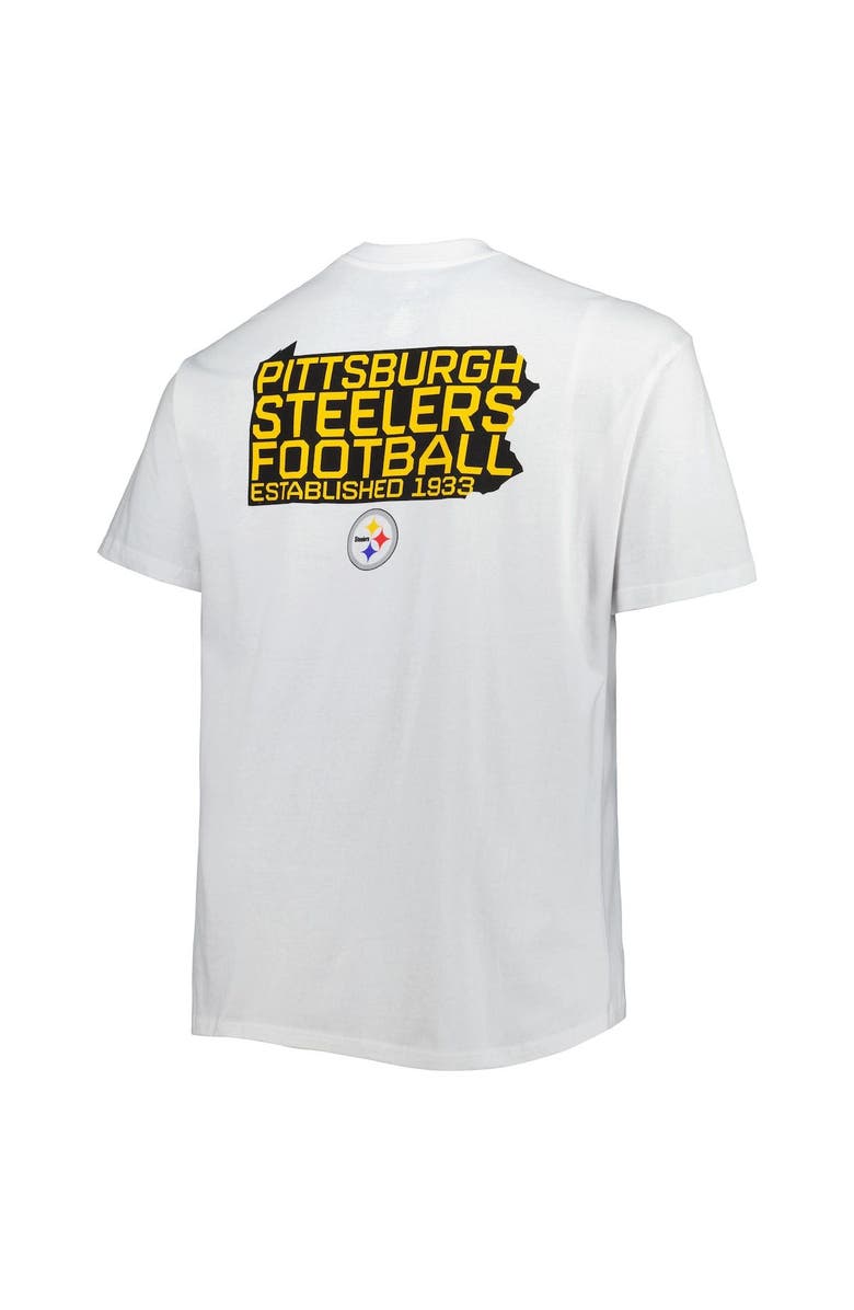FANATICS Men's Fanatics Branded White Pittsburgh Steelers Big & Tall Hometown Collection Hot Shot T-Shirt, Alternate, color,