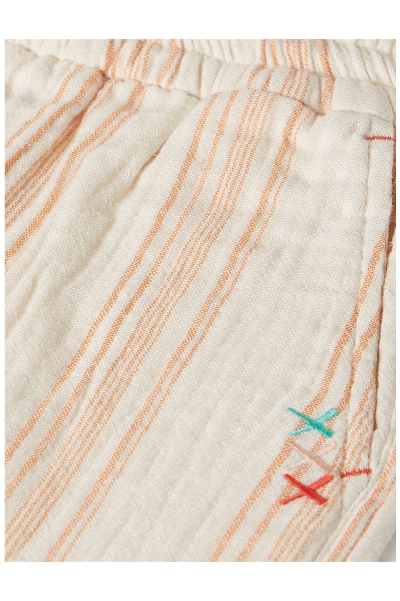 Kids' Stripe Cotton Drawstring Shorts, Alternate, color, EGGNOG STRIPE
