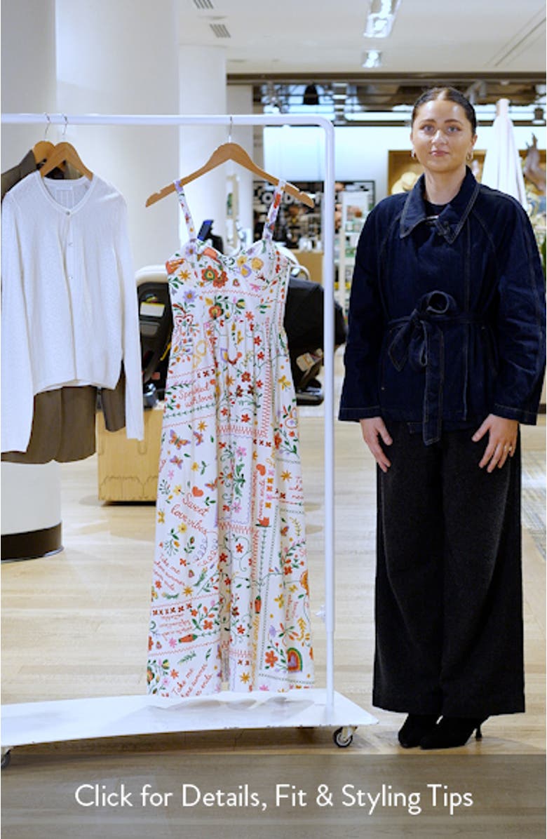 Floral Cotton Midi Sundress, sales video thumbnail