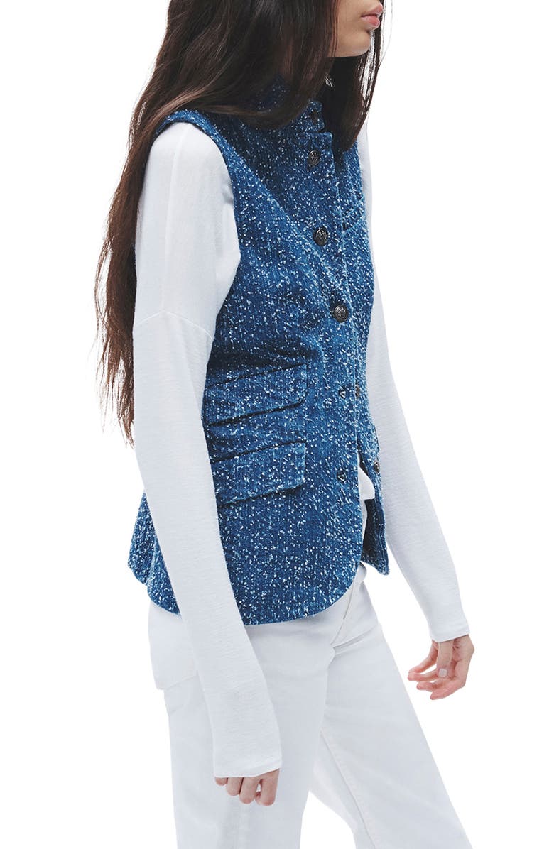 rag & bone Slade Textured Denim Vest, Alternate, color, Midtweed