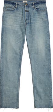 Fear of God Five-Pocket Raw Hem Straight Leg Jeans
