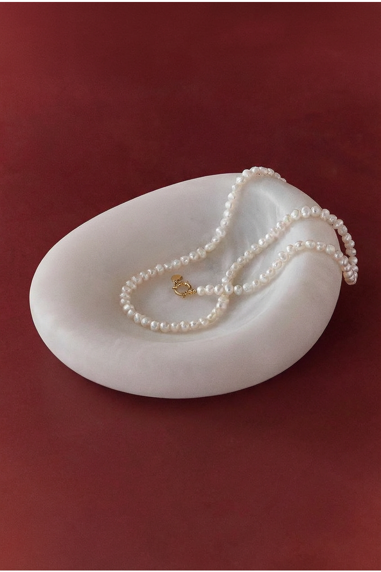 Freshwater Pearl 18K Gold Plated Necklace And Earring Set, Alternate, color, 18K Gold Plated / White Pearl