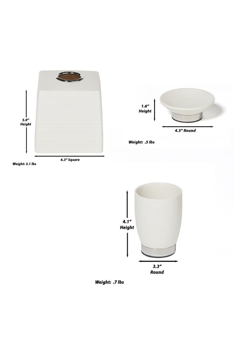 Dubai 8-Piece Ceramic Bathroom Accessory Set, Alternate, color, WHITE