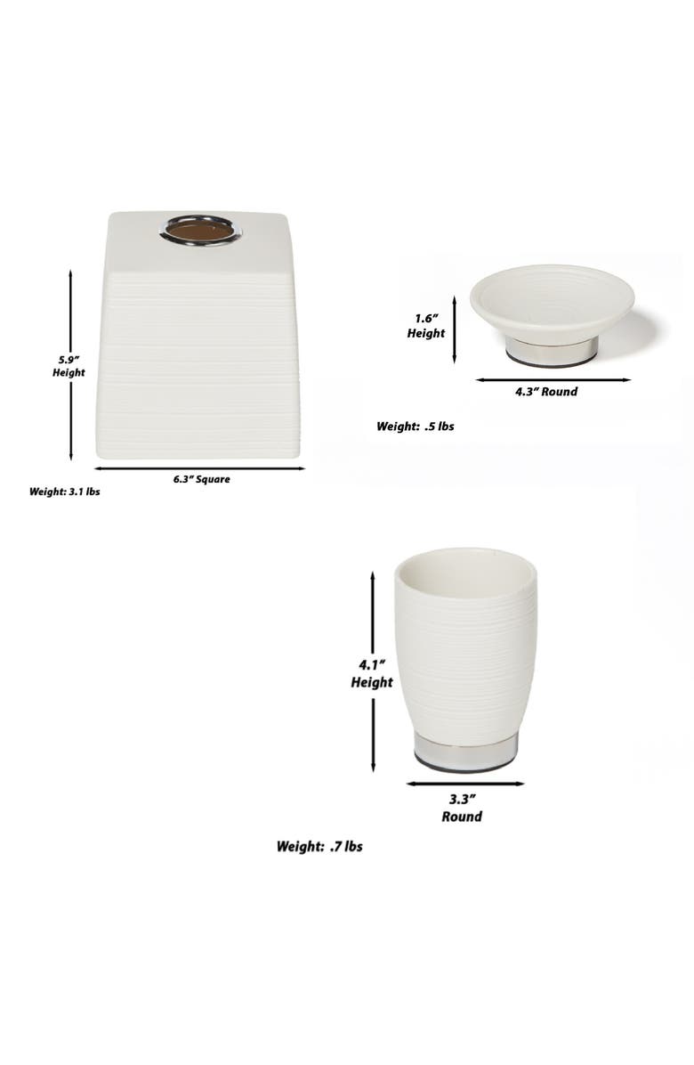 ROSELLI TRADING COMPANY Dubai 8-Piece Ceramic Bathroom Accessory Set, Alternate, color, White