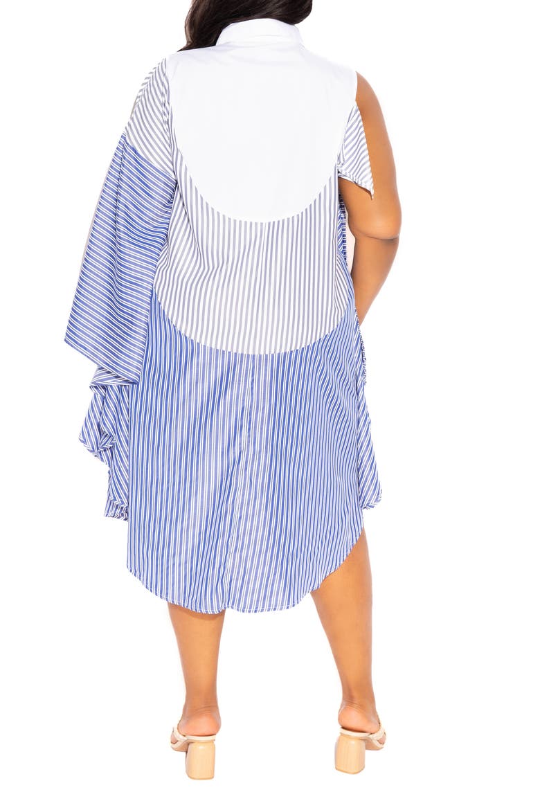 Stripe Single Sleeve Shirtdress, Alternate, color, BLUE MULTI