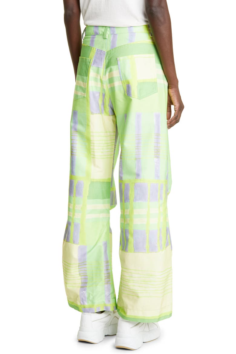 CR8 High Waist Wide Leg Jeans, Alternate, color, LIME PLAID