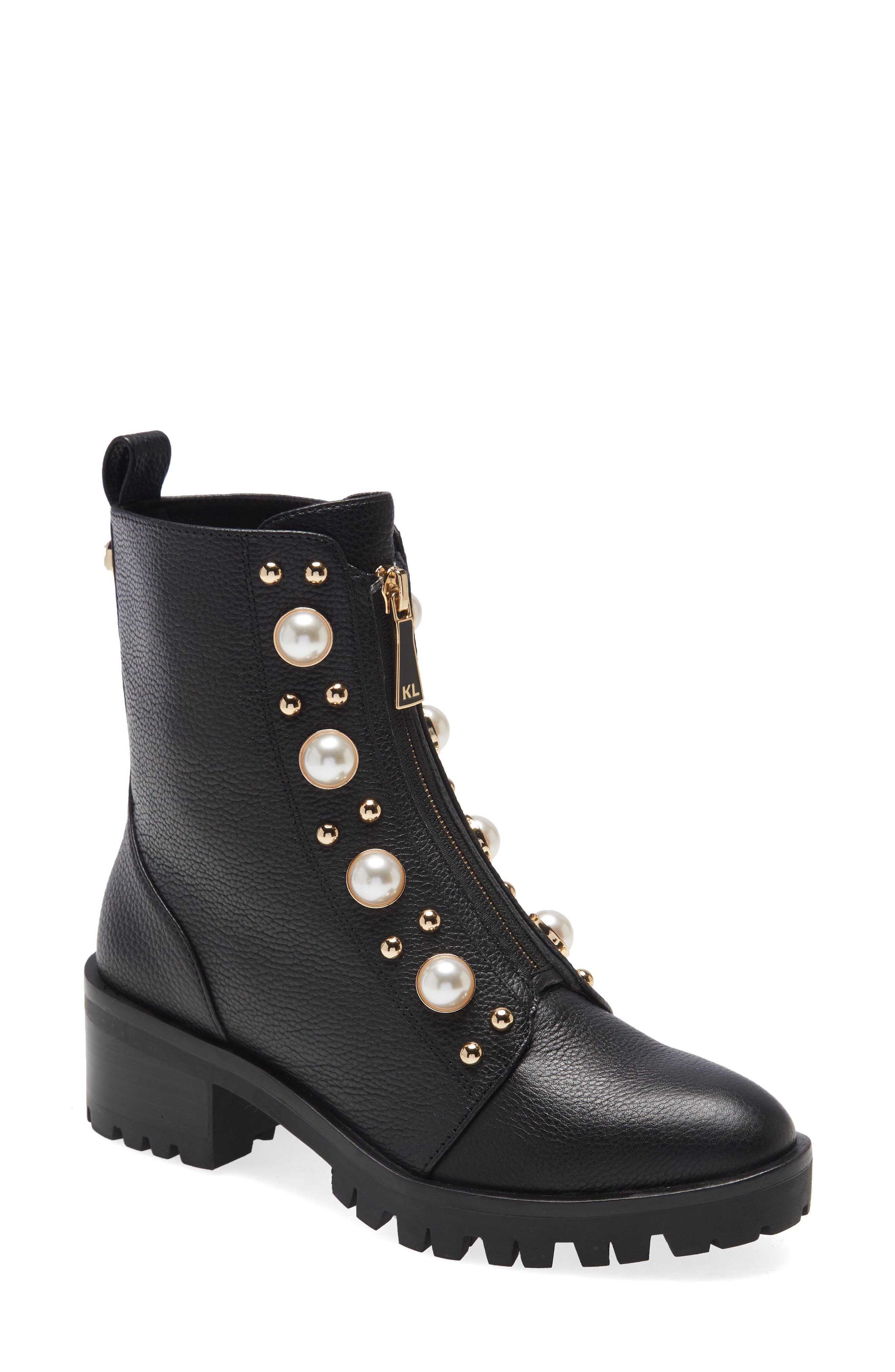 KARL LAGERFELD PARIS Payzlee Lug Sole Boot, Main, color, 