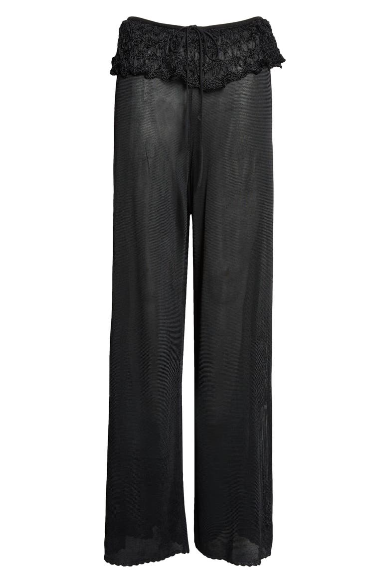 Ash Ruffle Pants, Alternate, color, BLACK