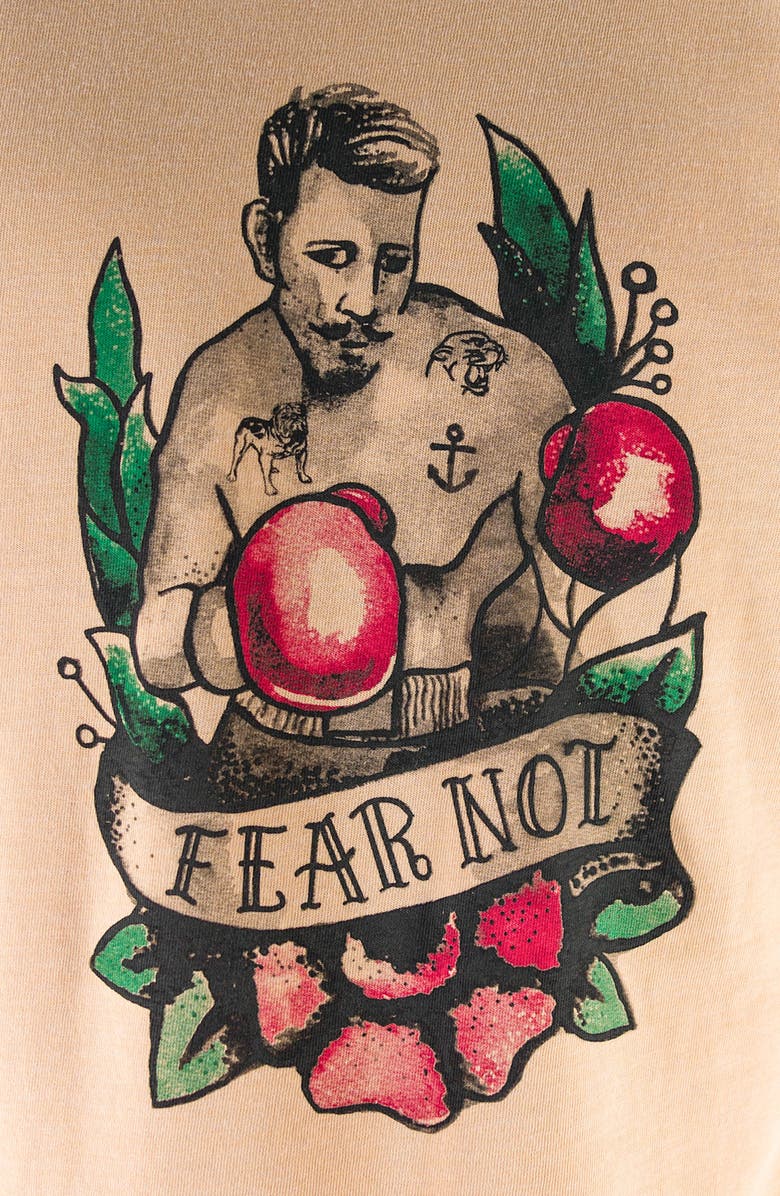 Devil-Dog Dungarees Fear Not Graphic T-Shirt, Alternate, color, Heather Tan