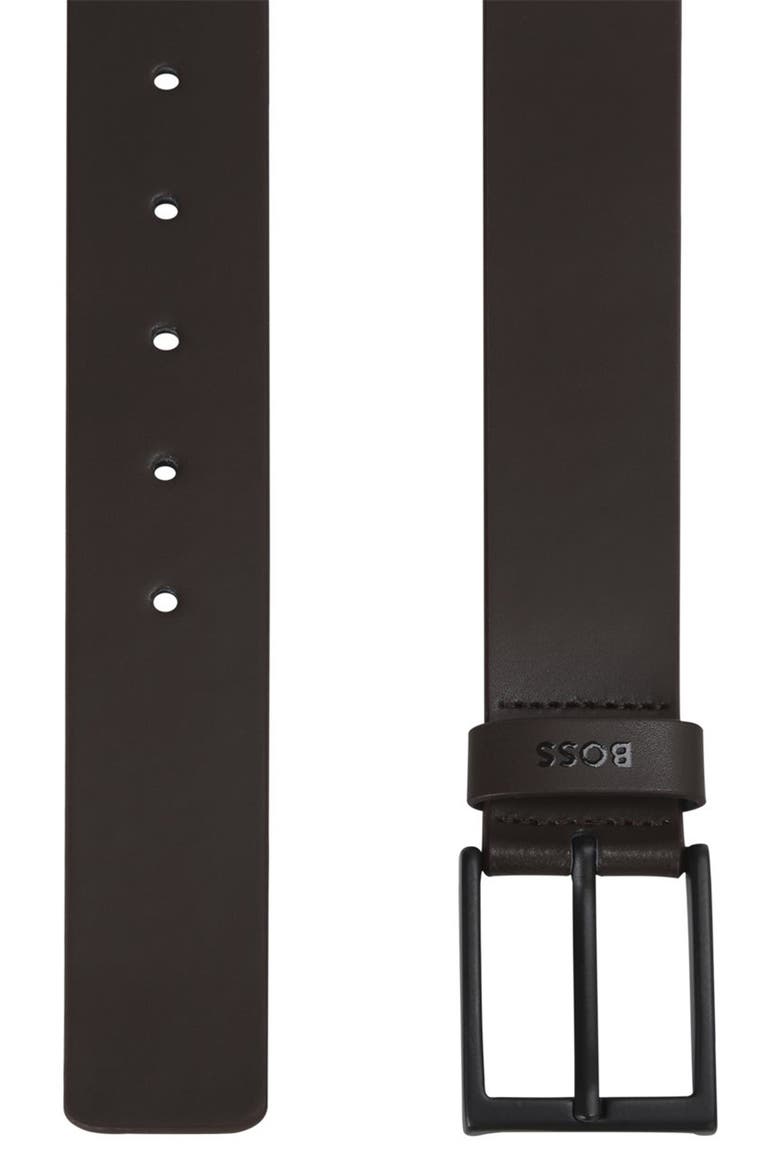 Timon Leather Belt, Alternate, color, DARK BROWN