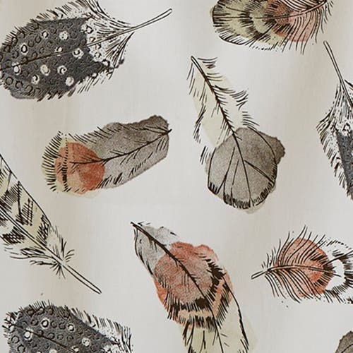 Tag Set Of 2 Floating On The Wind Feather Print  With Coordinating Plaid Cotton Kitchen Dishtowels 2 In Multi