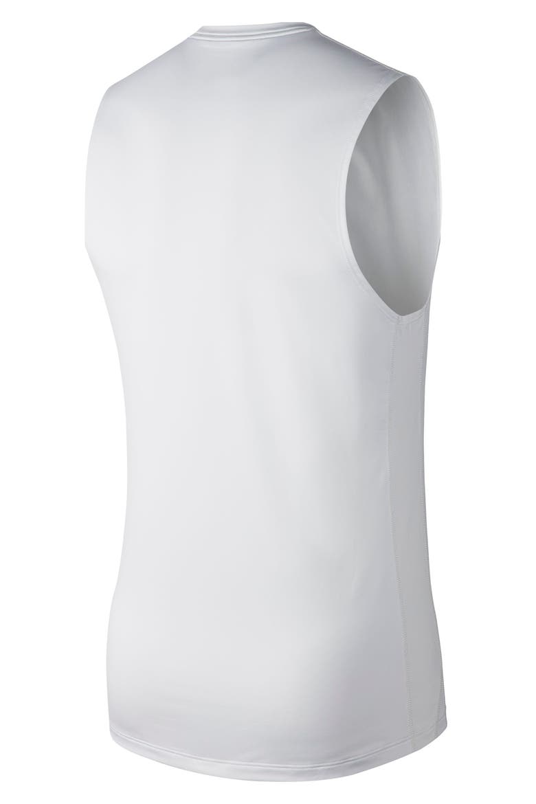 Pro Dri-FIT Sleeveless T-Shirt, Alternate, color, WHITE/ BLACK