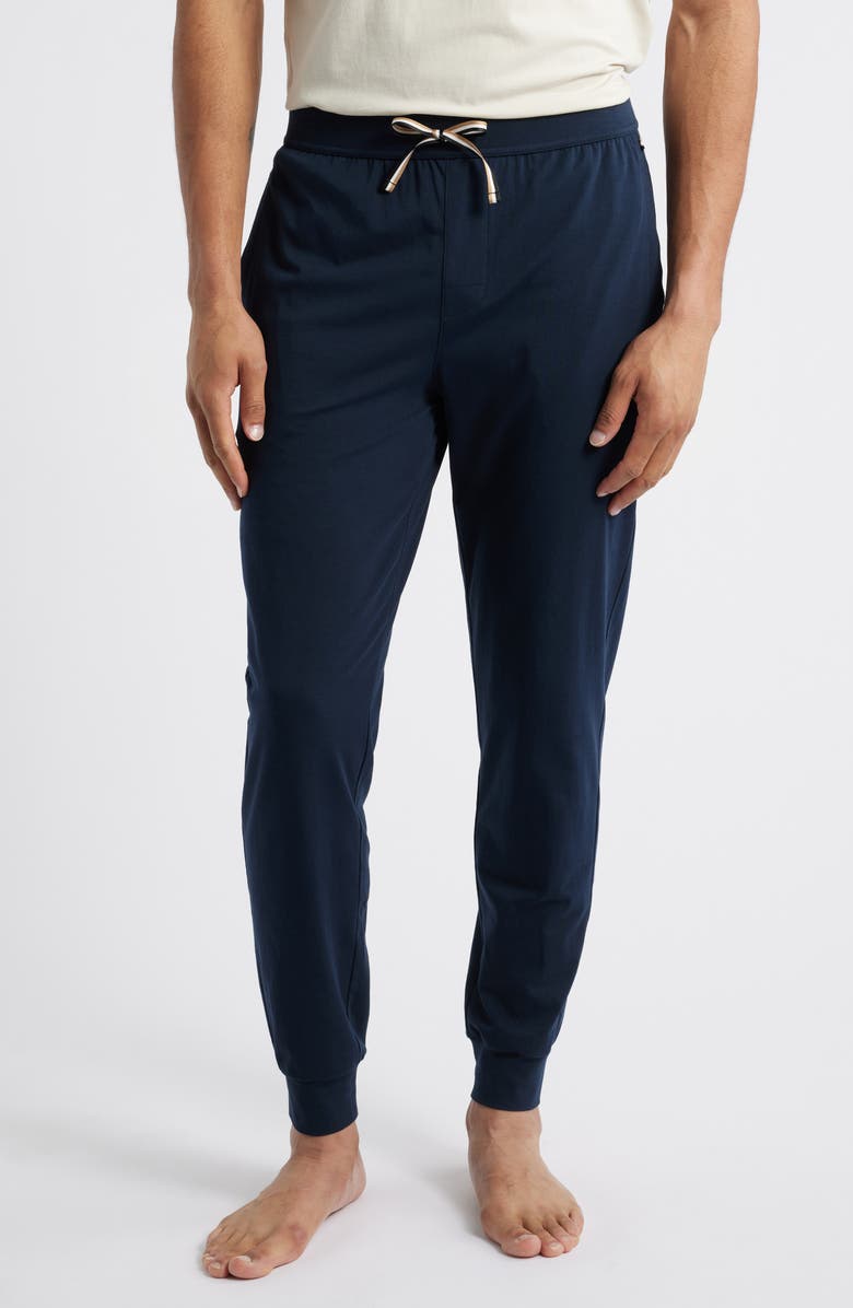 BOSS Unique Stretch Cotton Pajama Joggers, Main, color, Dark Blue