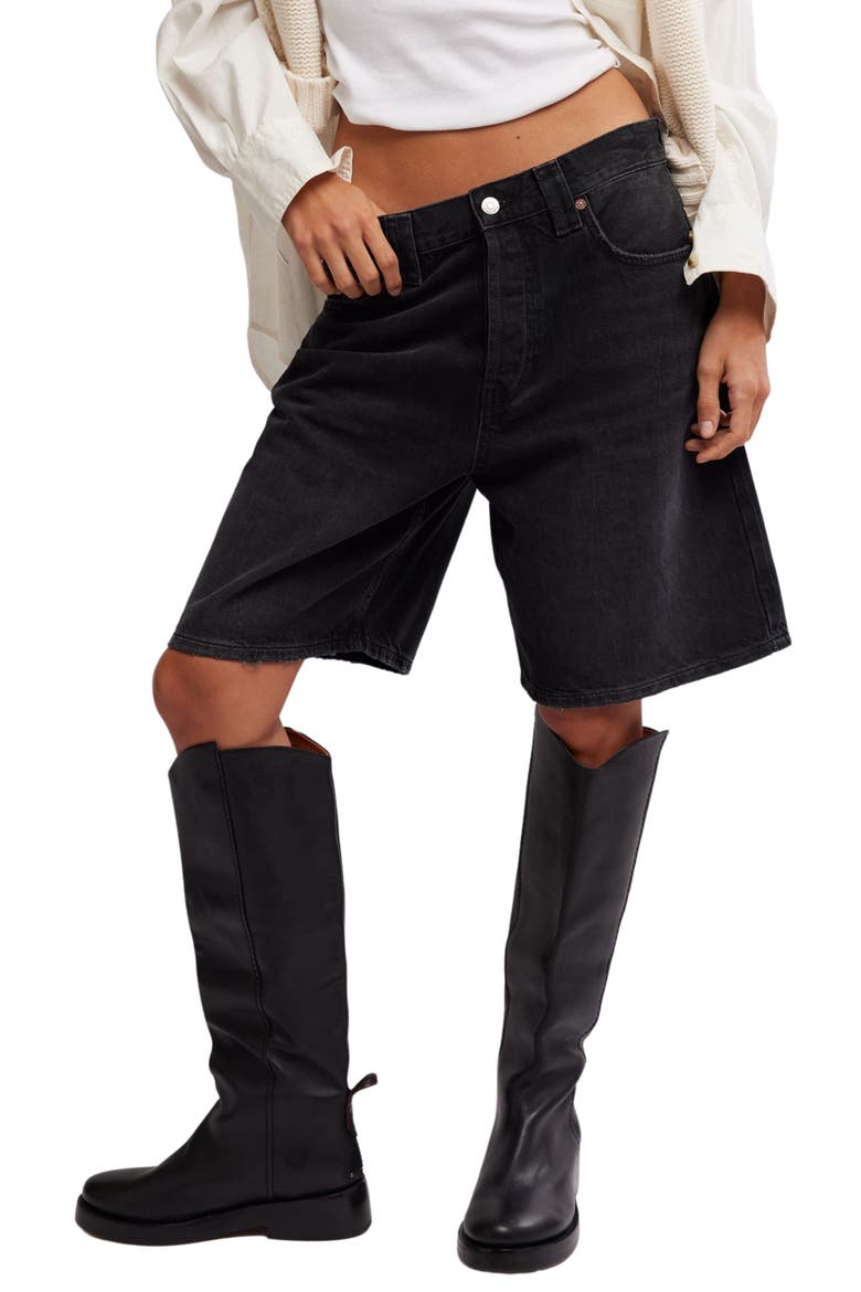 Montana Denim Mid Rise Bermuda Shorts, Main, color, LIGHTS OUT