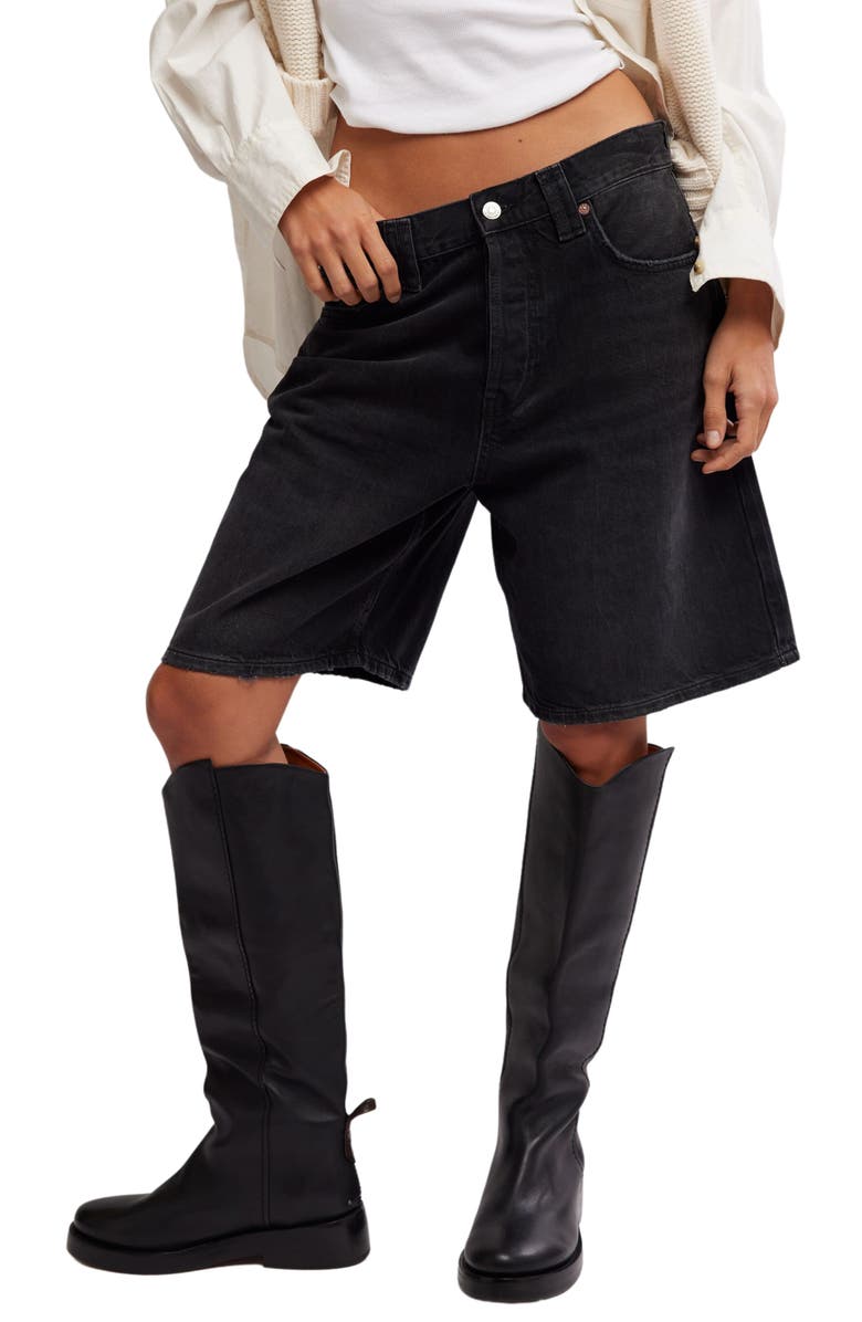 Free People Montana Denim Bermuda Shorts, Main, color, Lights Out