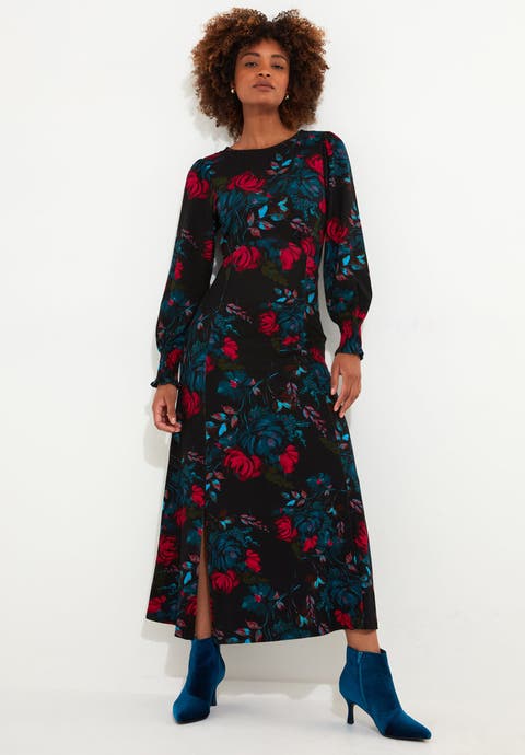 Stretch Knit Jersey Maxi Dress (Plus)