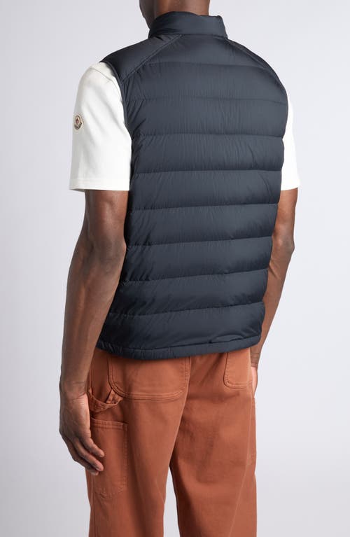 Moncler Tibb Water Repellent Down Puffer Vest In Blue