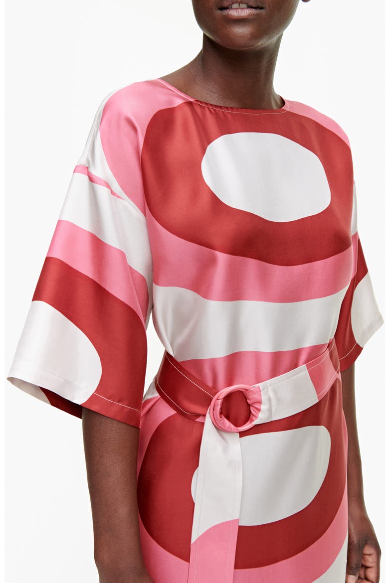Himmea Melooni Silk Dress, Alternate, color, RED, PINK, BEIGE