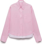 MANGO Oversized Contrast Shirt