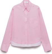 MANGO Oversized Contrast Shirt