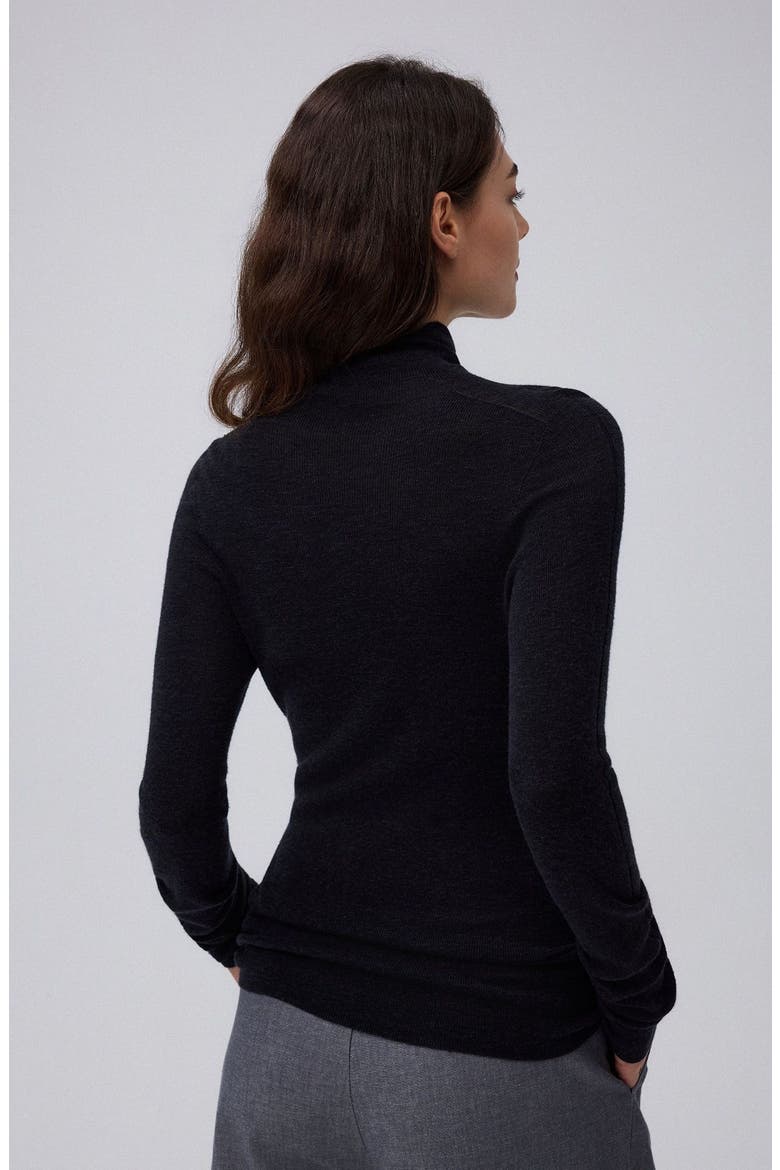 Ossa Knitted Hemp Turtleneck, Alternate, color, black