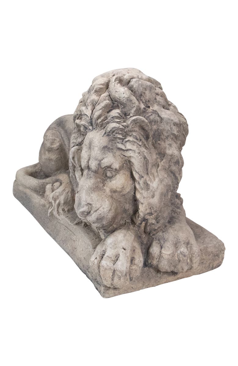 Northlight 22.5" Gray Lying Down Lion Outdoor Garden Statue, Alternate, color, Gray