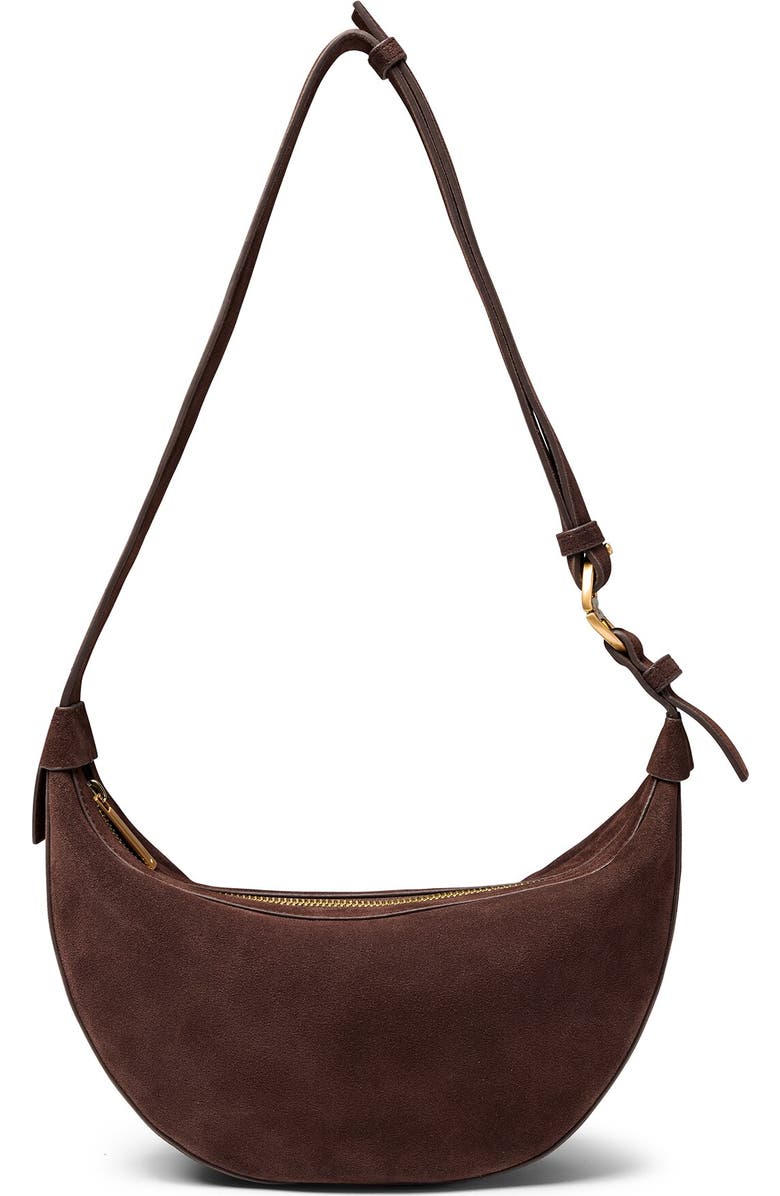 July Juliette Suede Luna Bag, Alternate, color, Espresso