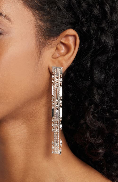 Open Edit Fringe Earrings In Metallic