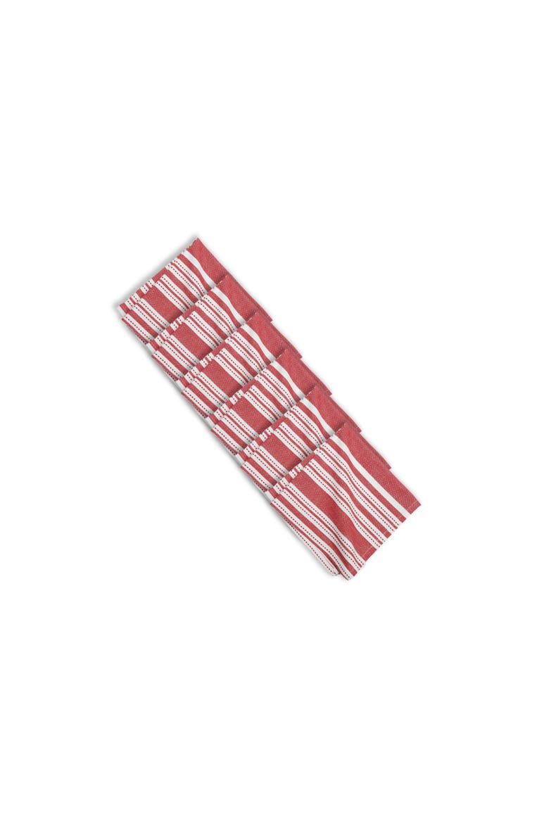Warner Scarlet Woven Reversible Cloth Napkin Set of 6, Alternate, color, Red