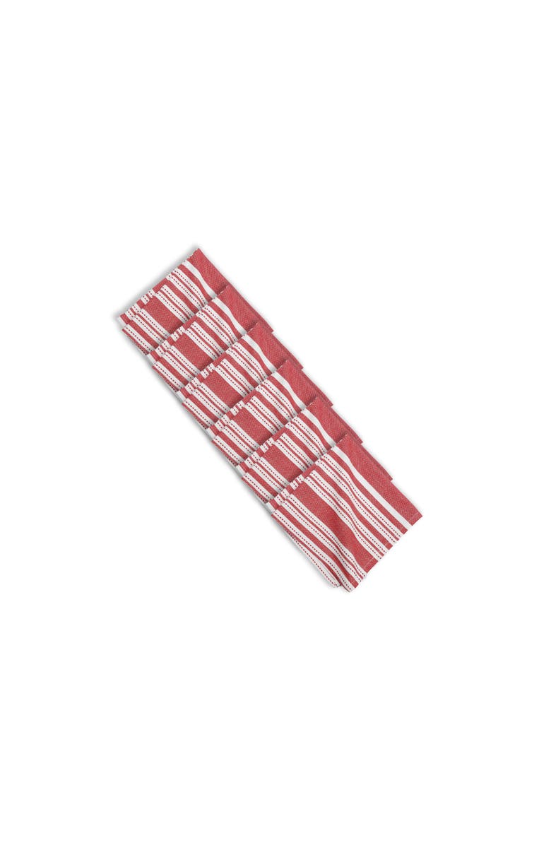 C&F Home Warner Scarlet Woven Reversible Cloth Napkin Set of 6, Alternate, color, Red