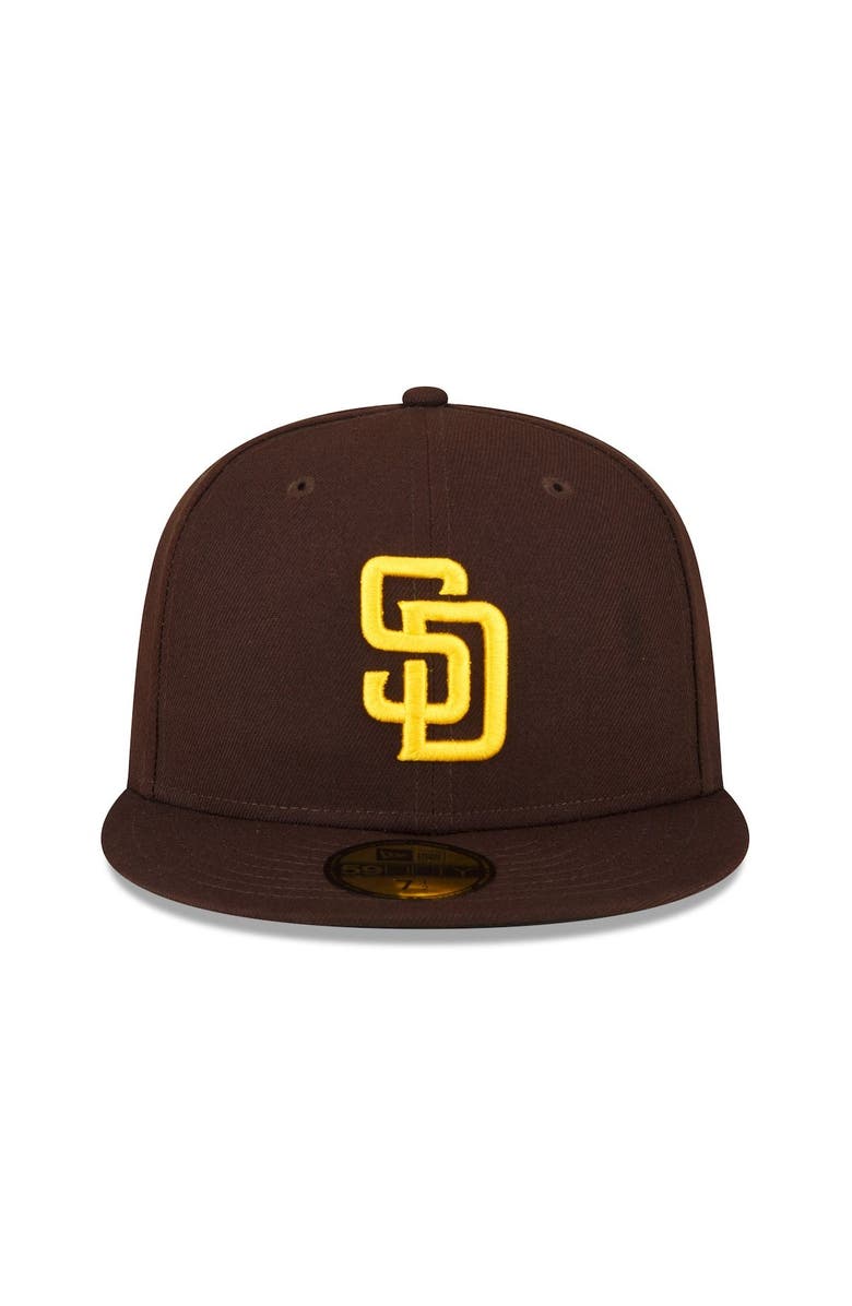 New Era Men's New Era Brown San Diego Padres Authentic Collection Replica 59FIFTY Fitted Hat, Alternate, color,